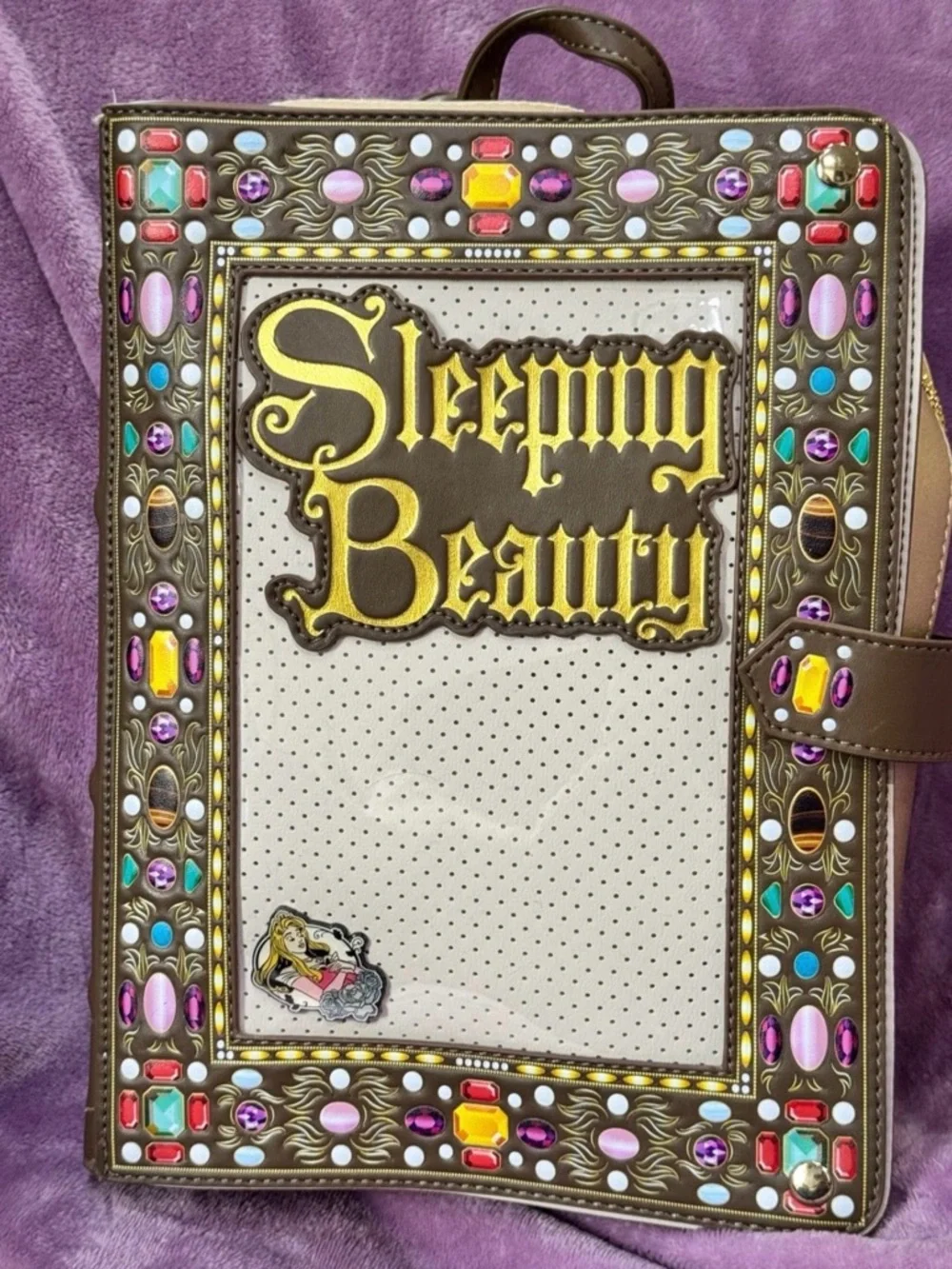 NWT Loungefly Disney Sleeping Beauty Bookstyle Backpack - Picture 4 of 9